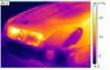 IR-Thermographie vom preFL-SLK nach 1h BAB-Fahrt- Detailansicht Front